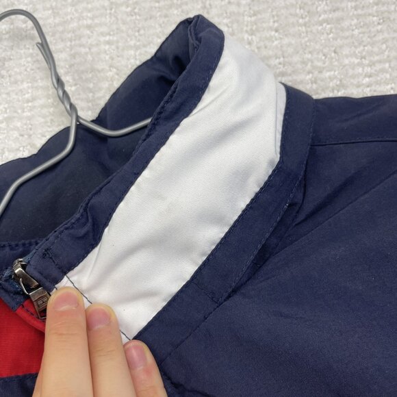 Tommy Hilfiger Jacket Men L Blue Yacht Sailing Full Zip Collared Hidden Hood - Picture 14 of 16